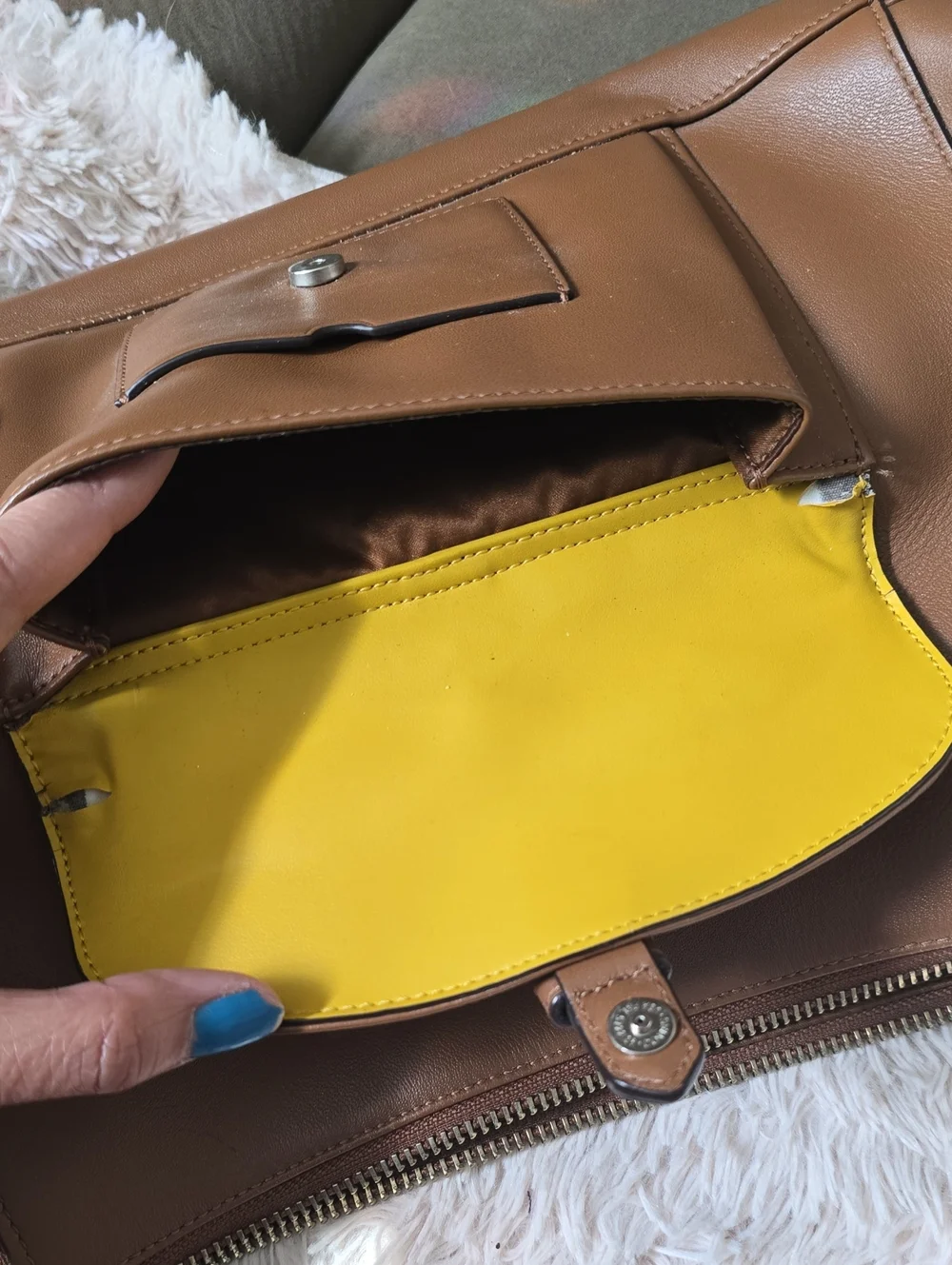 Coach Charlie Leather Front Pocket Hobo Brown